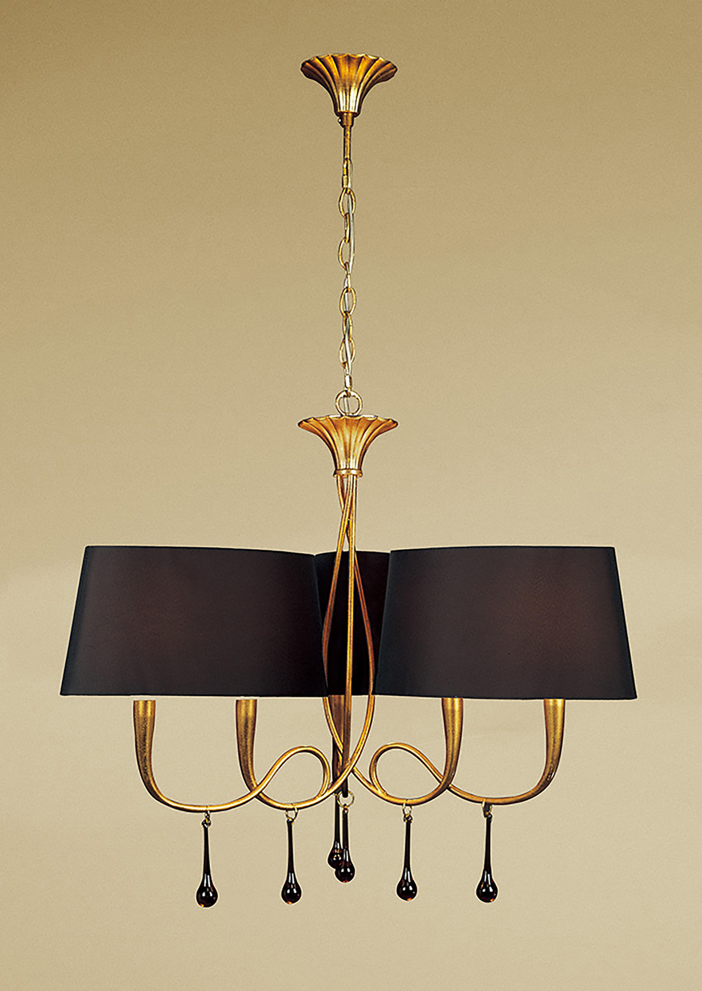 Paola Gold-Black Ceiling Lights Mantra Multi Arm Fittings